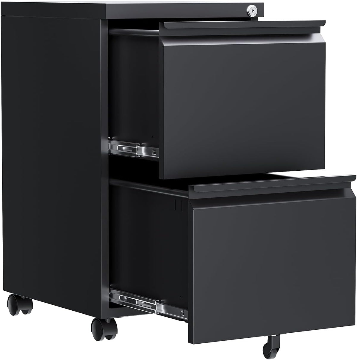 2 drawer file cabinet, fully assembled mobile file, main product view