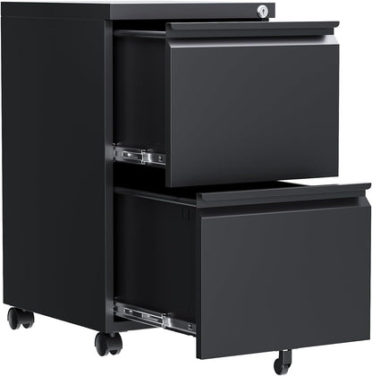 2 drawer file cabinet, fully assembled mobile file, main product view