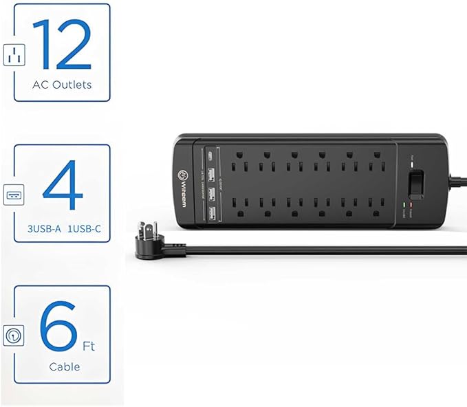 Witeem Surge Protector Power Strip - Image 5