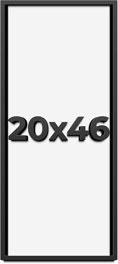 20x46 Shadow Box Frame Black | 1 Inch Deep Solid Wood Shadowbox Display Frame | by CustomPictureFrames