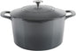 MARTHA STEWART Gatwick 7-Quart Enamel Cast Iron Dutch Oven – Classic Grey – by MarthaStewart