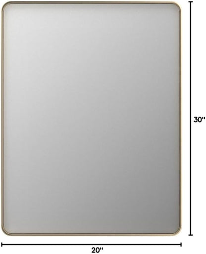 LOAAO 20”X30” Gold Bathroom Mirror, Rounded Rectangle Gold Frame Mirror - Image 9