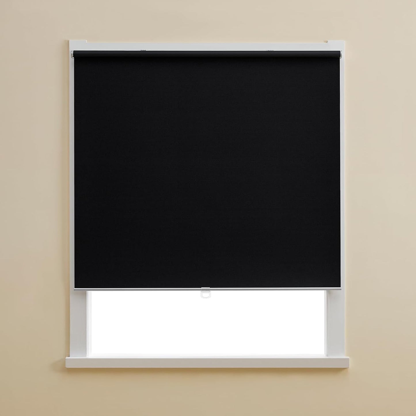 Cordless 100% Blackout Roller Shades for Windows,UV Protection Pull Down Shades,Room Darkening Door Blinds Thermal Insulated Fabric for Home Office and Bedroom(16" W x 72" H,Black)