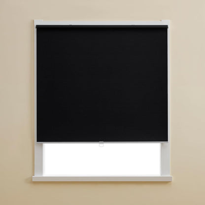 Cordless 100% Blackout Roller Shades for Windows,UV Protection Pull Down Shades,Room Darkening Door Blinds Thermal Insulated Fabric for Home Office and Bedroom(16" W x 72" H,Black)