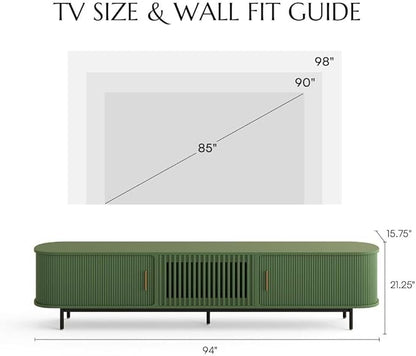 POVISON Fully-Assembled Modern Green TV Stand - Image 5