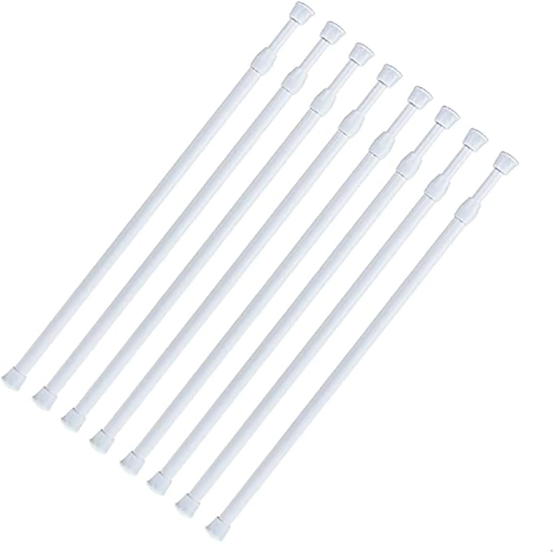Tension Rods 28 to 48 Inches 8 Pack,Tension Curtain Rod,Spring Tension Rods,Adjustable Extension Spring Rods Closet Rod for Windows,Kitchen, Bathroom,Cupboard,Wardrobe