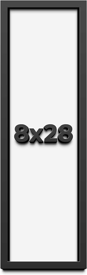 8x28 Shadow Box Frame Black | 1 Inch Deep Solid Wood Shadowbox Display Frame | by CustomPictureFrames
