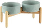 Ceramic 7.3inch Raised Double Bowls Set by Havniva