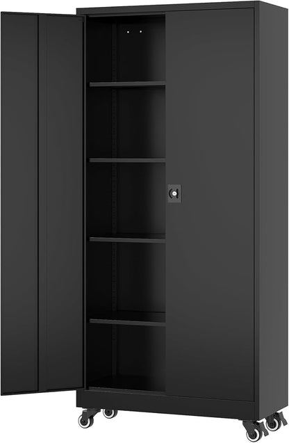 Metal Rolling Storage Cabinet-74.6” Tall Steel File Cabinets by Fesbos