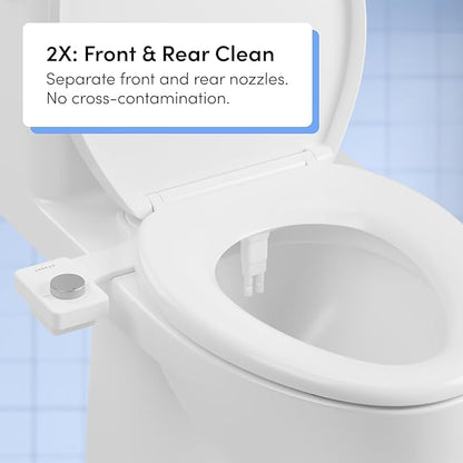 TUSHY NEW Fresh Dual Nozzle Cool Water Bidet: Ultra Slim Toilet Seat Attachment - Image 3