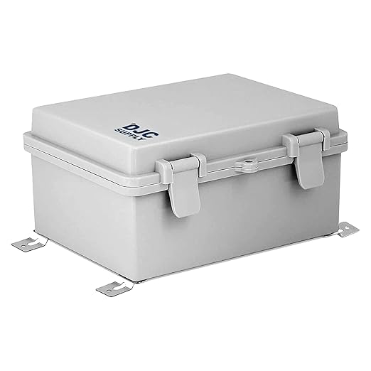 Co. ABS 6.6" x 8.7" x 4.3" Waterproof IP67 Hinged Electronics Box by DJCSupplyCompany