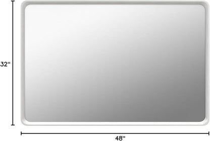 48x32 Inch Silver Bathroom Mirror - Image 8