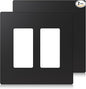 ELEGRP 2-Gang Screwless Decorative Wall Plates, Mid-Size 4.88" height x 4.94" by ELEGRP%7CELEGROUP