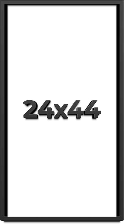 24x44 Shadow Box Frame Black | 1 Inch Deep Solid Wood Shadowbox Display Frame | by CustomPictureFrames
