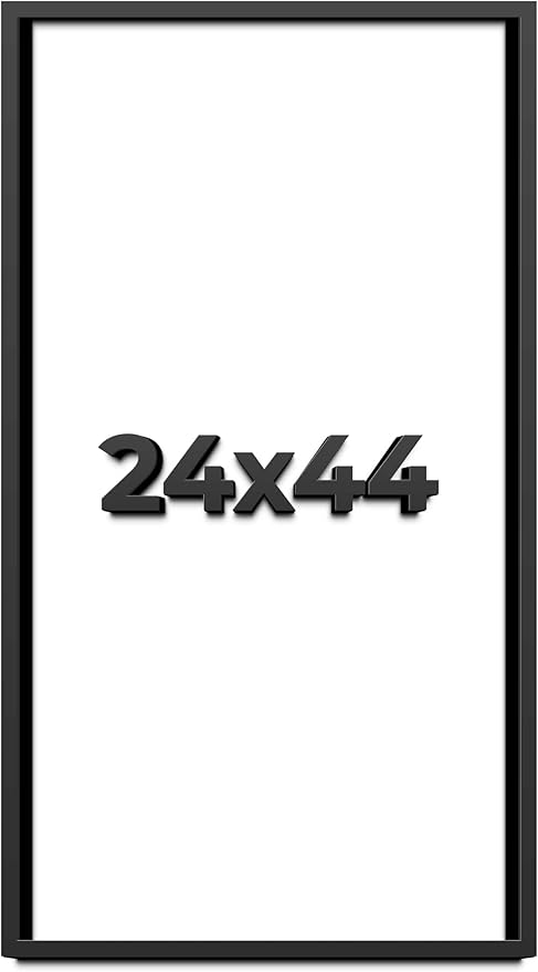 24x44 Shadow Box Frame Black | 1 Inch Deep Solid Wood Shadowbox Display Frame | by CustomPictureFrames