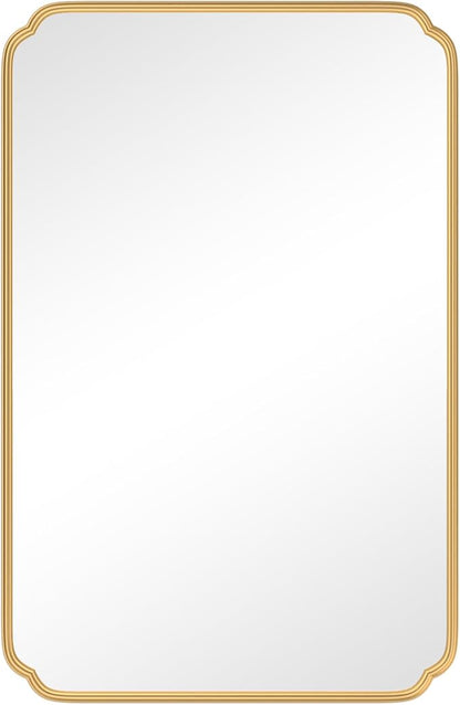 55X36 Inch Gold Metal Framed Bathroom Mirror - Image 8