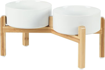 Ceramic Raised Double Bowls Set by Havniva