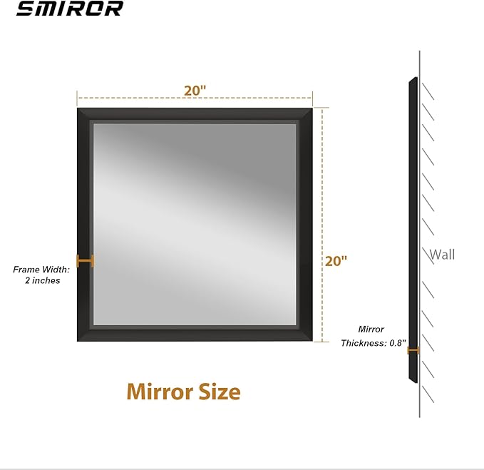 SMIROR Matte Black Bathroom Mirror - Image 2