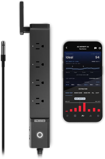 AC Infinity Outlet AI, Environment Controller, Smart WiFi Power Strip, by ACInfinity