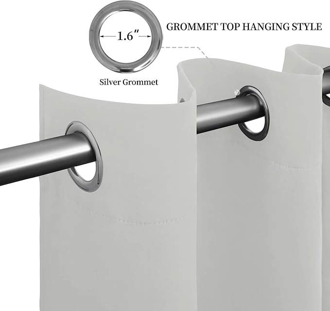 Easy-Going Blackout Curtains for Bedroom, Solid Thermal Insulated Grommet and - Image 5