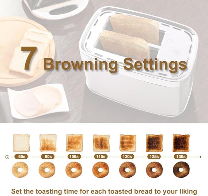 Smart Touch Screen Toaster 2 Slice, KETIAN Automatic Digital Stainless Steel - Image 5