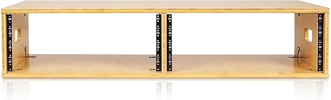Sound Town DIY 2 x 4U Studio Rack, Solid Carbonized Bamboo, - Image 2