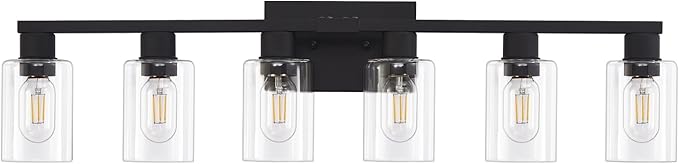 Black Bathroom Light Fixtures, 6-Light Bathroom Lighting Fixtures Over Mirror - Image 9
