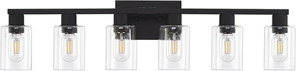 Black Bathroom Light Fixtures, 6-Light Bathroom Lighting Fixtures Over Mirror - Image 9