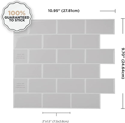 SMART TILES Peel and Stick Backsplash- 10 Sheets of 10.95" x 9.70" - Image 4
