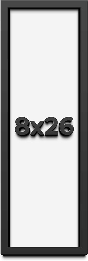 8x26 Shadow Box Frame Black | 1 Inch Deep Solid Wood Shadowbox Display Frame | by CustomPictureFrames