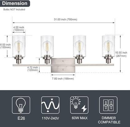 WINSHEN 4-Lights Modern Vanity Light Fixtures - Image 4