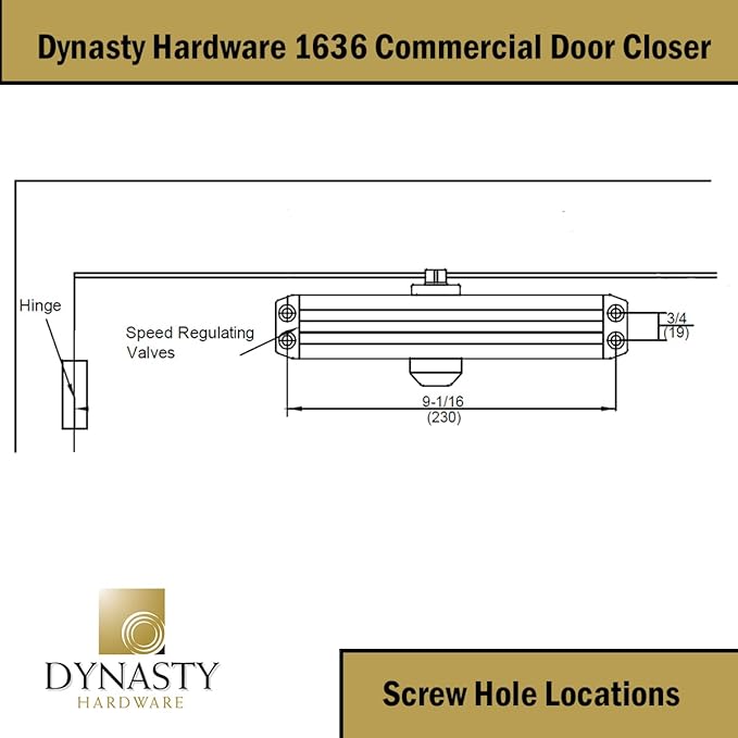 Dynasty Hardware Door Closer, Grade 1 Heavy Duty Commercial Hydraulic Closer - Image 3