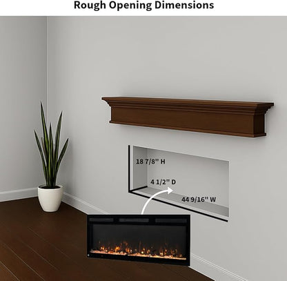 Touchstone Smart Electric Fireplace-The Fury 46" Wide- 4.5" Thin in Wall - Image 3