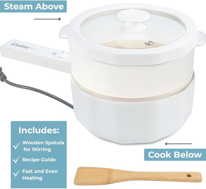 3-In-1 Electric Hot Pot w Dumpling Steamer & Rice Cooker - Image 5