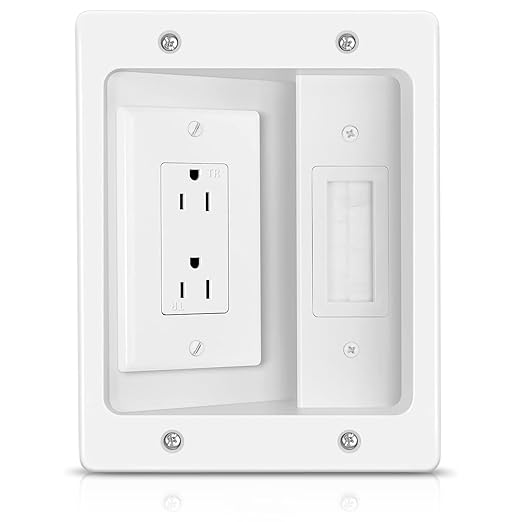 Inara in Wall Cable Management Kit – Recessed Outlet to Hide TV Cords & Wires by Unknown