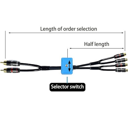 1.5ft Sound Channel swicher 2 male to 4 female RCA Switch Selector 2 in 1 Out - Image 4