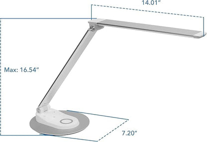Mount-It! LED Desk Lamp with Wireless Charger and USB-C Charging Port, Dimmable - Image 12