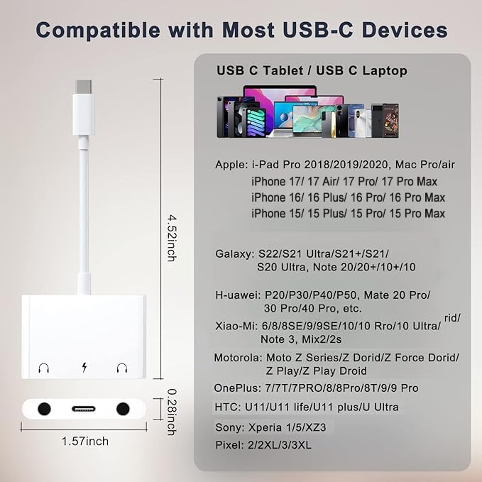 INVERSE NET Headphone Adapter for iPad, Headphone Splitter for 2 Headphones - Image 7