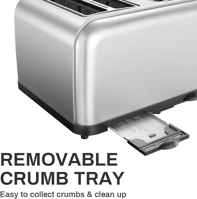 Toaster 4 Slice, Dual Independent Controls, Extra Wide Slot Toasters - Image 7
