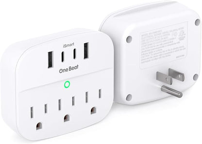 2 Pack Multi Plug Wall Outlet Splitter by OneBeat