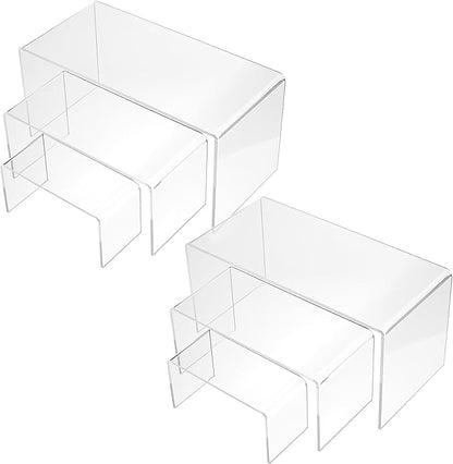 Chuangdi 2 Sets Acrylic Display Risers, Product Stand, Jewelry Display Riser by Chuangdi