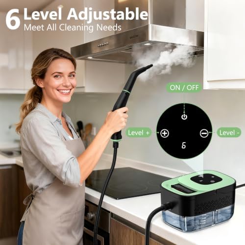 Steam Cleaner, Portable Steamer for Cleaning with 16pcs Accessories, 6-Level ...