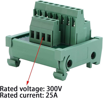ANMBEST 2 in 8 Out Terminal Blocks Module, 25A DIN Rail and Panel Mounting - Image 2