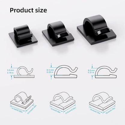 ITUGOU 100 PCS Adhesive Cable Clips Cord Organizer, Wire Holder - Image 3