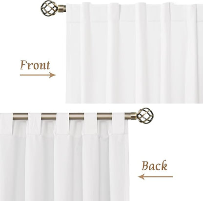 LAMIT 100% Blackout White Linen Curtains 48 Inches Long, Linen Textured Living - Image 8