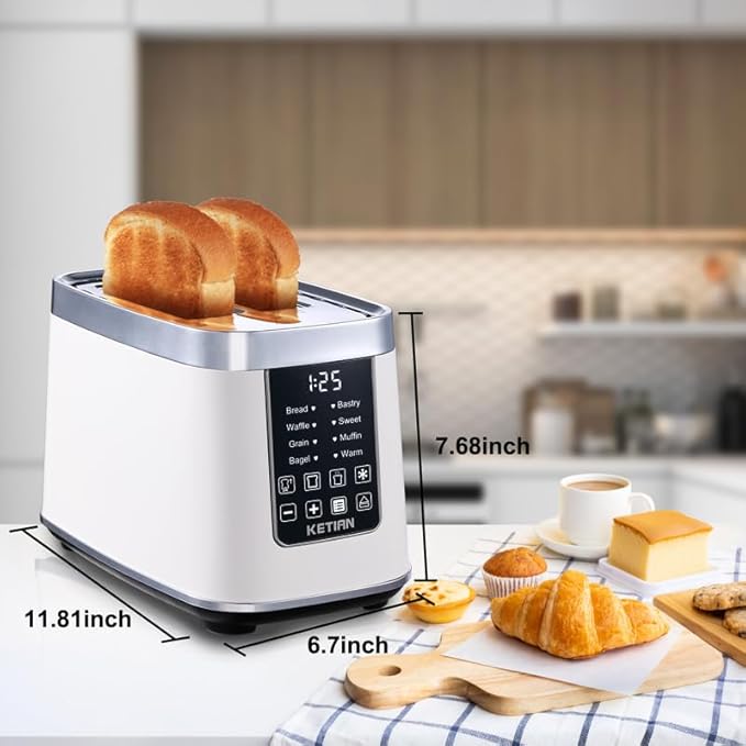 Smart Touch Screen Toaster 2 Slice, KETIAN Automatic Digital Stainless Steel - Image 6