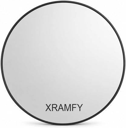 XRAMFY 30 Inch Round Mirror-Black Circle Mirrors for Bathroom, Entryway | Modern Hanging Vanity Mirror for Livingroom, Wall Decor, Bedroom, Matte Black Circle Decorative Wall Mirror