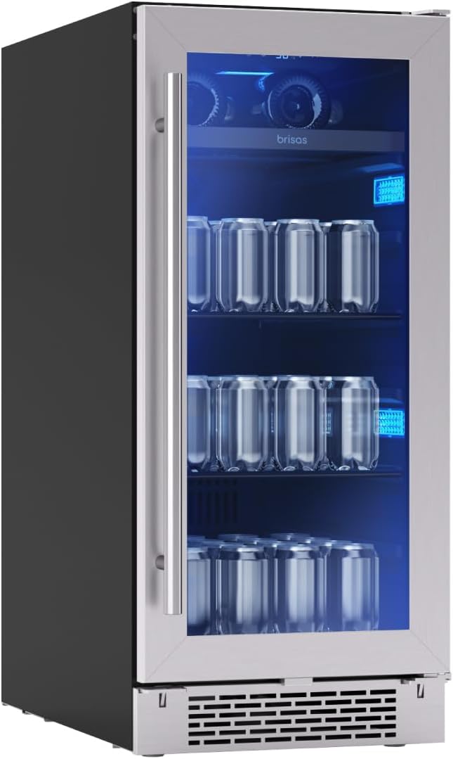 Zephyr Brisas 15 Inch Slim Beverage Fridge Single Zone Under Counter by Zephyr