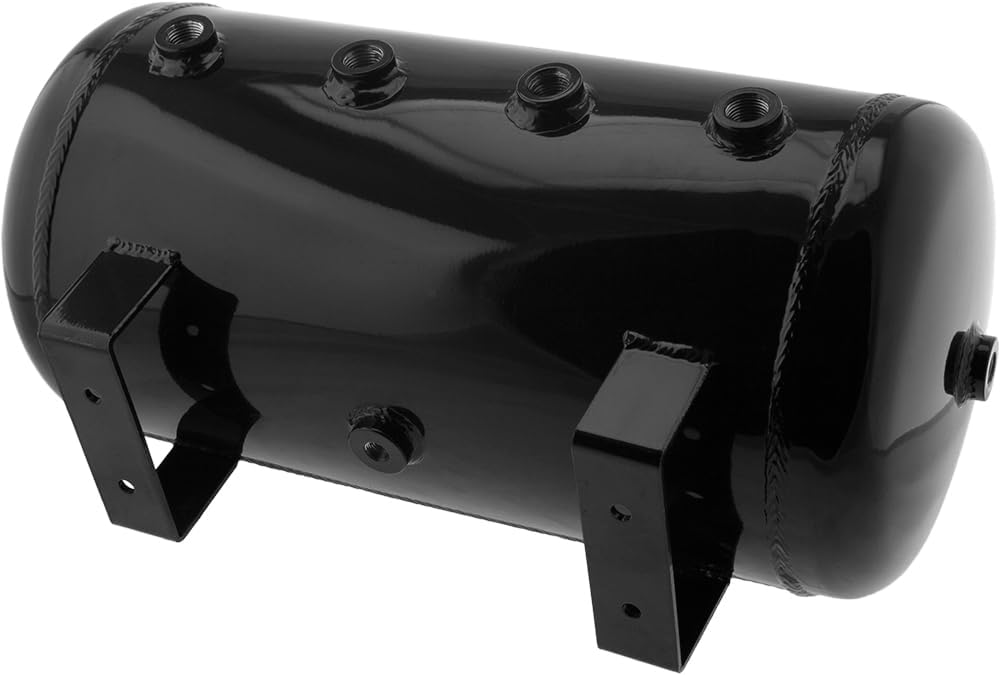Vixen Air 6 Gallon Aluminum Air Tank 200 PSI, 9 Ports Kit Black VXT5200AB For...