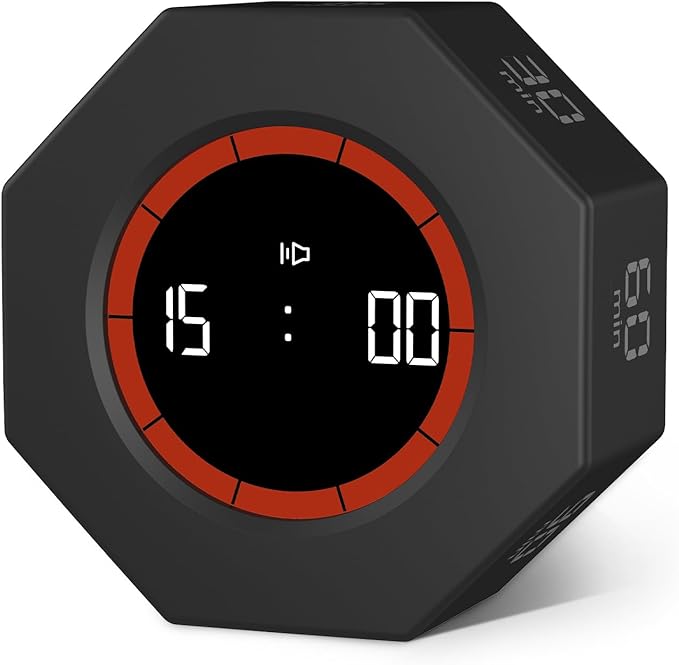 GuDoQi Digital Productivity Timer, Octagon Rotating Pomodoro Timers by GuDoQi